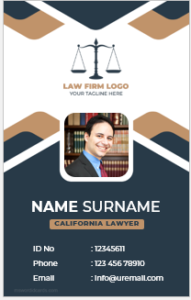 California Lawyer ID card template