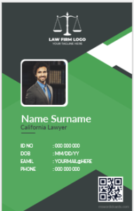 California Lawyer ID card template