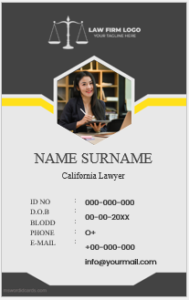 California Lawyer ID card template