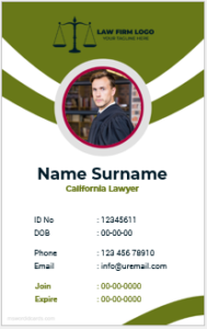 California Lawyer ID card template