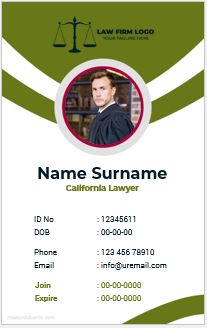 California Lawyer ID card template