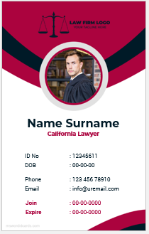 California Lawyer ID card template