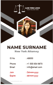 New York attorney ID badge template