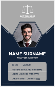 New York attorney ID badge template