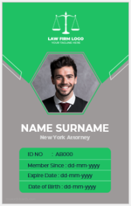 New York attorney ID badge template