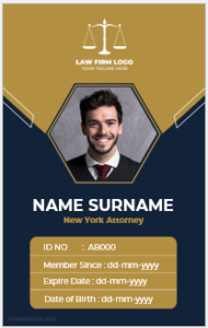 New York attorney ID badge template