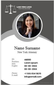 New York attorney ID badge template