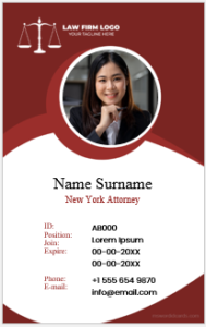 New York attorney ID badge template