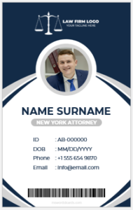 New York attorney ID badge template