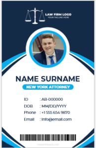 New York attorney ID badge template