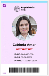 Psychiatrist ID Badge Template