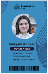 Psychiatrist ID Badge Template