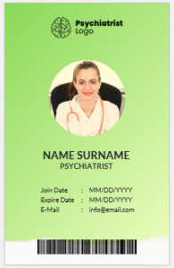 Psychiatrist ID Badge Template