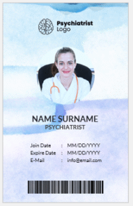 Psychiatrist ID Badge Template