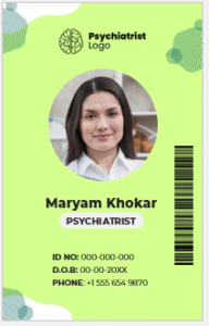 Psychiatrist ID Badge Template