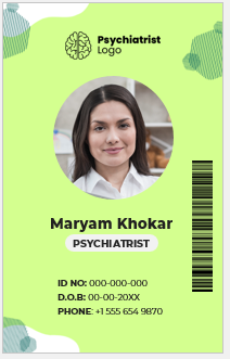 Psychiatrist ID Badge Template