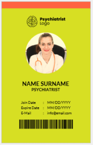 Psychiatrist ID Badge Template