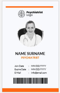 Psychiatrist ID Badge Template