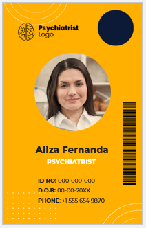 Psychiatrist ID Badge Template