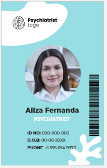 Psychiatrist ID Badge Template