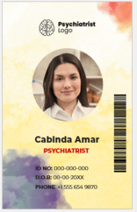 Psychiatrist ID Badge Template