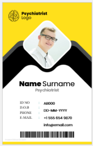 Psychiatrist ID badge template