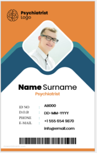 Psychiatrist ID badge template