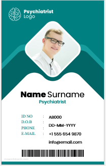 Psychiatrist ID badge template