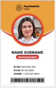 Psychiatrist ID badge template