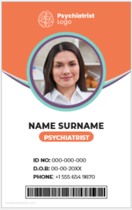 Psychiatrist ID badge template