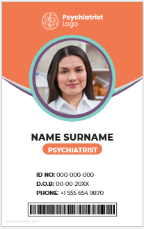Psychiatrist ID badge template