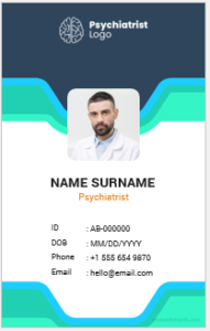 Psychiatrist ID badge template