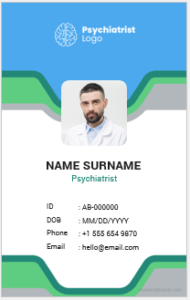 Psychiatrist ID badge template