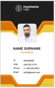 Psychiatrist ID badge template