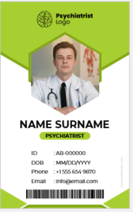 Psychiatrist ID badge template