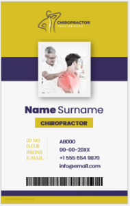 Chiropractor ID badge template