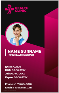 Home health assistant ID badge template