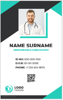 Obstetrician and gynecologist ID badge template