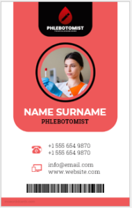 Phlebotomist ID badge template