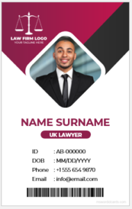 UK Lawyer ID Badge Template