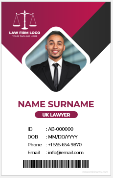 UK Lawyer ID Badge Template