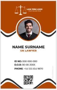 UK Lawyer ID Badge Template