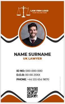 UK Lawyer ID Badge Template