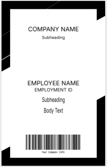 Black and White ID Badge
