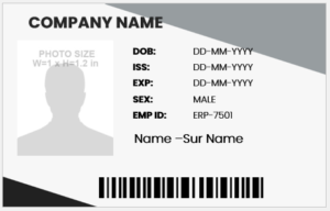 Black and white ID badge template