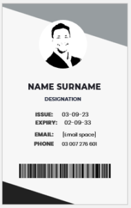 Black and white ID badge template