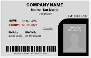 Black and White ID Card Template