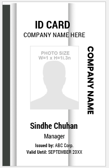 Black and White ID Card Template