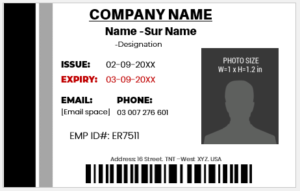 Black and White ID Card Template