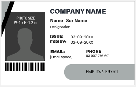 Black and White ID Card Template